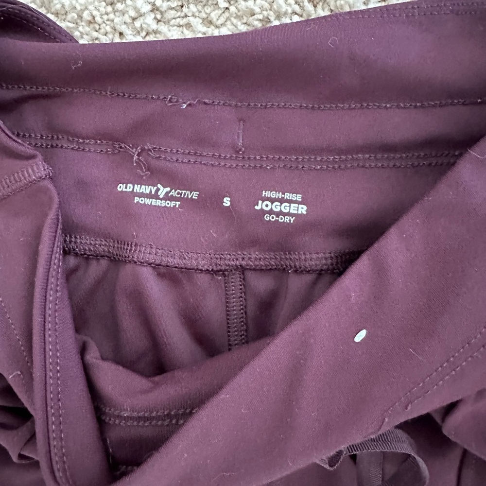 Women’s Old Navy Black and Purple Jogger Pants - Picture 3 of 3